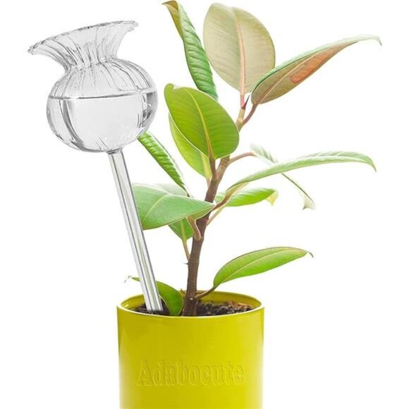 Plant Waterer Self Watering Globes Self Watering Spikes, Hand Blown Clear Glass - Picture 4 of 7